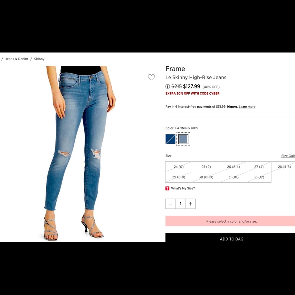 Le Skinny High-Rise Jean by frame